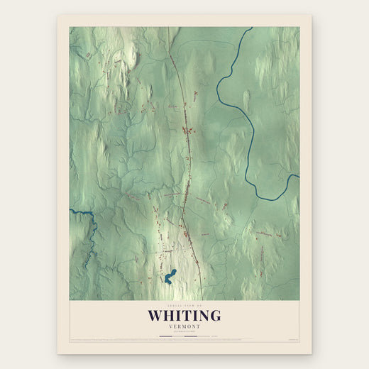 Whiting, Vermont map print, the full design