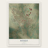 Poteet, Texas map print, the full design