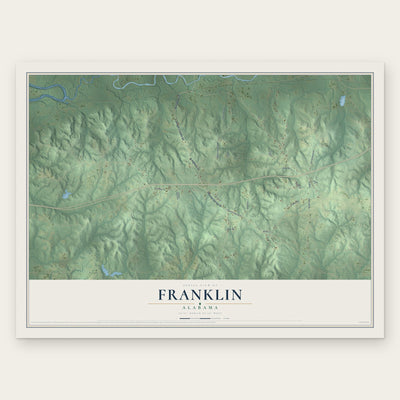Franklin, Alabama map print, the full design