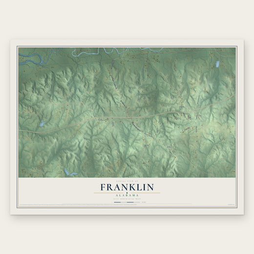 Franklin, Alabama map print, the full design