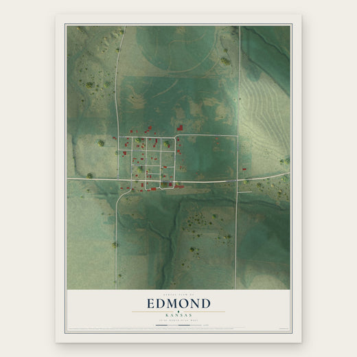 Edmond, Kansas map print, the full design