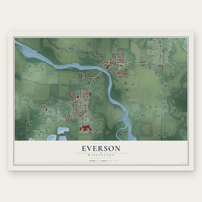Everson, Washington map print, the full design