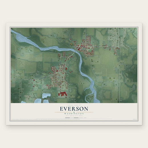 Everson, Washington map print, the full design