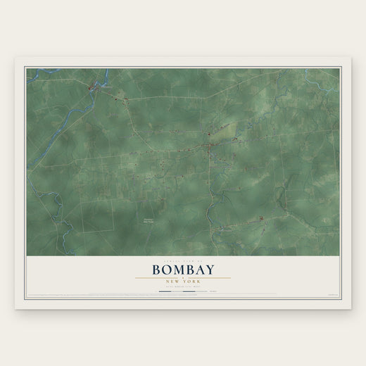 Bombay, New York map print, the full design