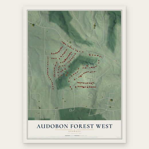 Audobon Forest West, Georgia map print, the full design
