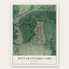 Pottawattamie Park, Indiana map print, the full design
