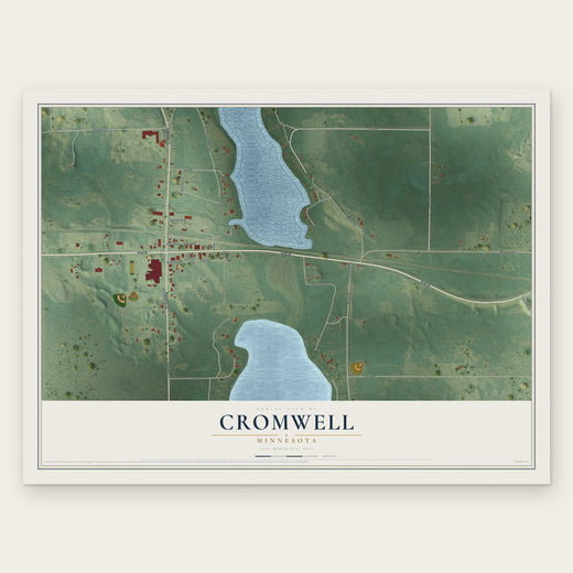 Cromwell, Minnesota map print, the full design