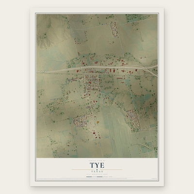 Tye, Texas map print, the full design