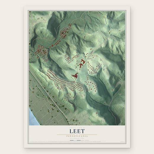 Leet, Pennsylvania map print, the full design