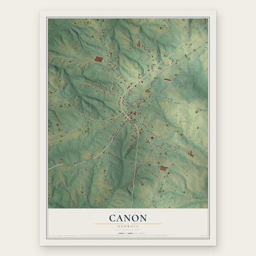 Canon, Georgia map print, the full design