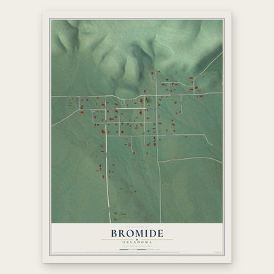Bromide, Oklahoma map print, the full design