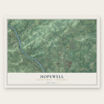 Hopewell, Mercer County, New Jersey map print, the full design
