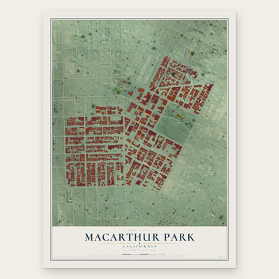 MacArthur Park, California map print, the full design