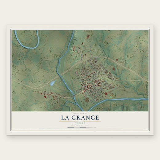 La Grange, Texas map print, the full design