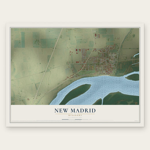 New Madrid, Missouri map print, the full design
