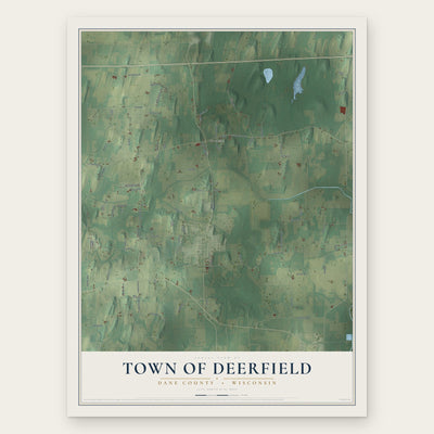 Town of Deerfield, Dane County, Wisconsin map print, the full design