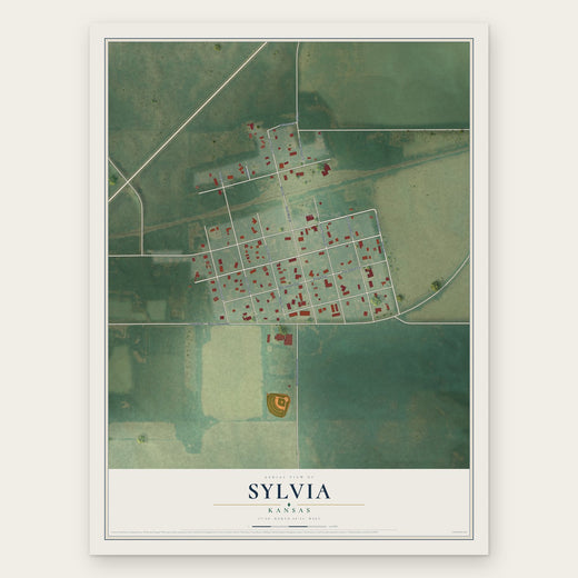 Sylvia, Kansas map print, the full design