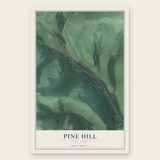 Pine Hill, New York map print, the full design