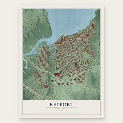 Keyport, New Jersey map print, the full design