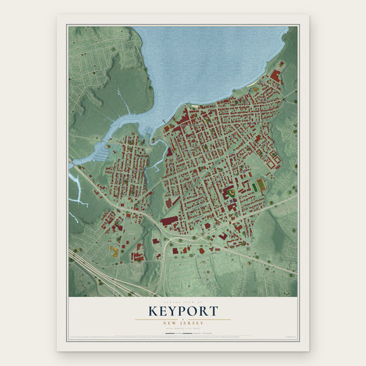 Keyport, New Jersey map print, the full design