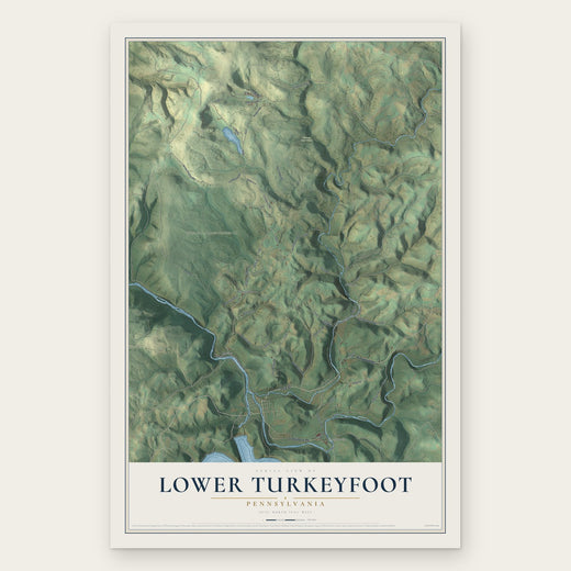 Lower Turkeyfoot, Pennsylvania map print, the full design