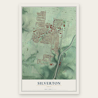 Silverton, Ohio map print, the full design
