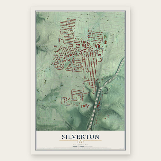 Silverton, Ohio map print, the full design