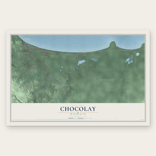 Chocolay, Michigan map print, the full design