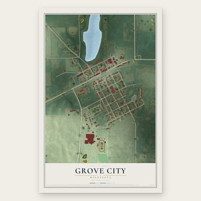 Grove City, Minnesota map print, the full design