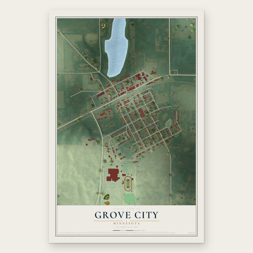 Grove City, Minnesota map print, the full design