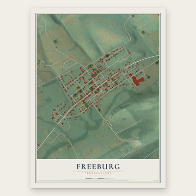 Freeburg, Pennsylvania map print, the full design
