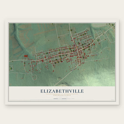 Elizabethville, Pennsylvania map print, the full design