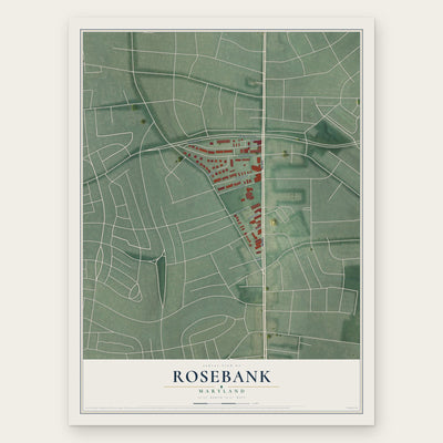 Rosebank, Maryland map print, the full design