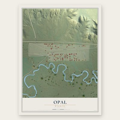 Opal, Wyoming map print, the full design