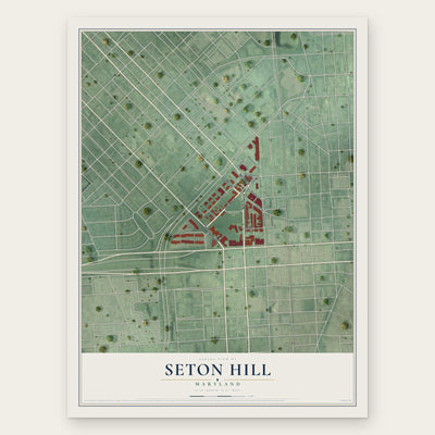 Seton Hill, Maryland map print, the full design