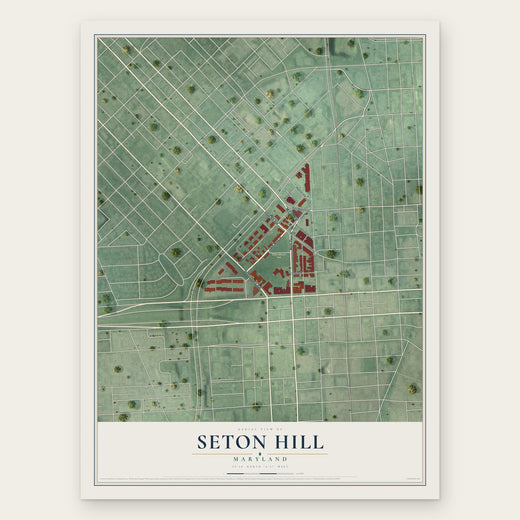 Seton Hill, Maryland map print, the full design