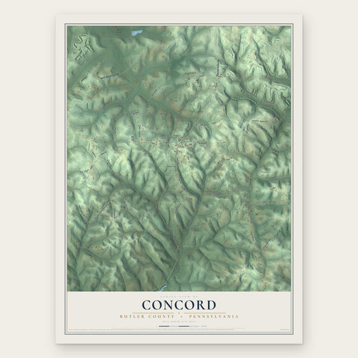 Concord, Butler County, Pennsylvania map print, the full design