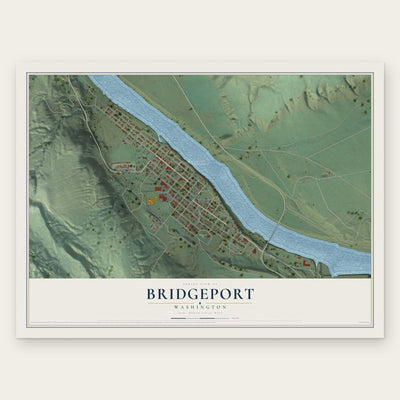 Bridgeport, Washington map print, the full design