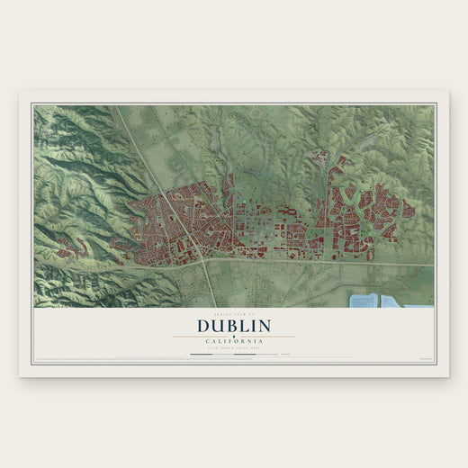 Dublin, California map print, the full design