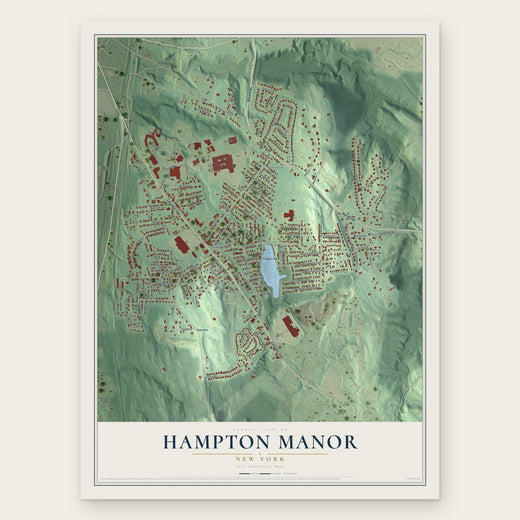 Hampton Manor, New York map print, the full design