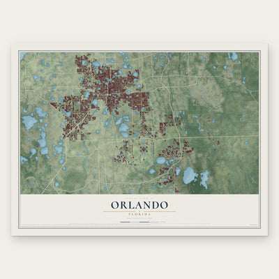 Orlando, Florida map print, the full design