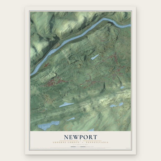 Newport, Luzerne County, Pennsylvania map print, the full design