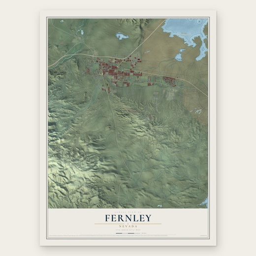 Fernley, Nevada map print, the full design