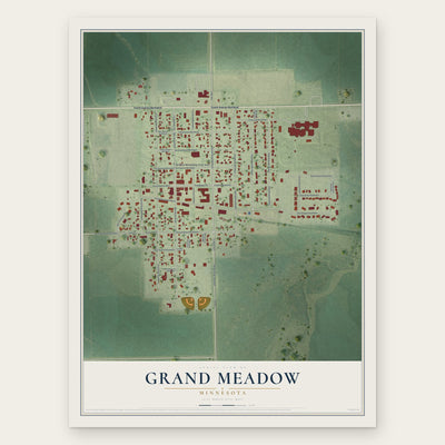 Grand Meadow, Minnesota map print, the full design