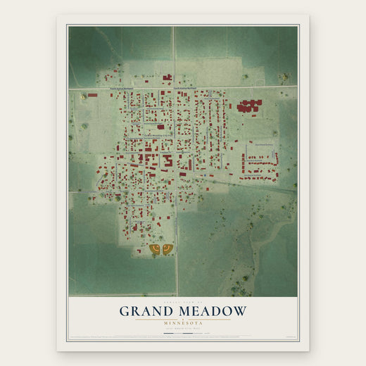Grand Meadow, Minnesota map print, the full design