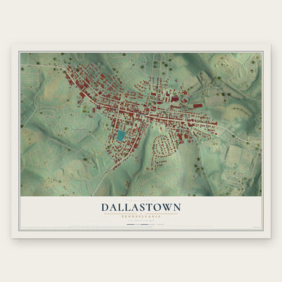 Dallastown, Pennsylvania map print, the full design