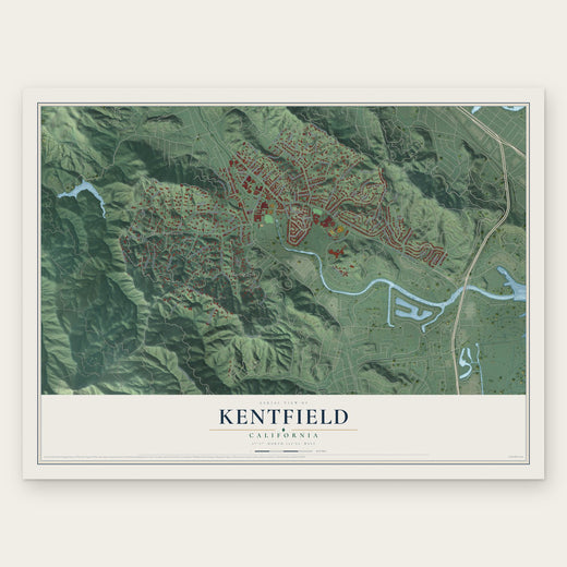 Kentfield, California map print, the full design