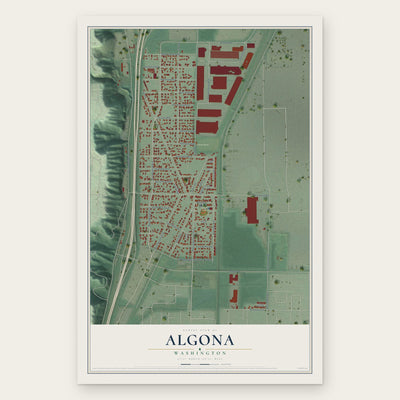 Algona, Washington map print, the full design