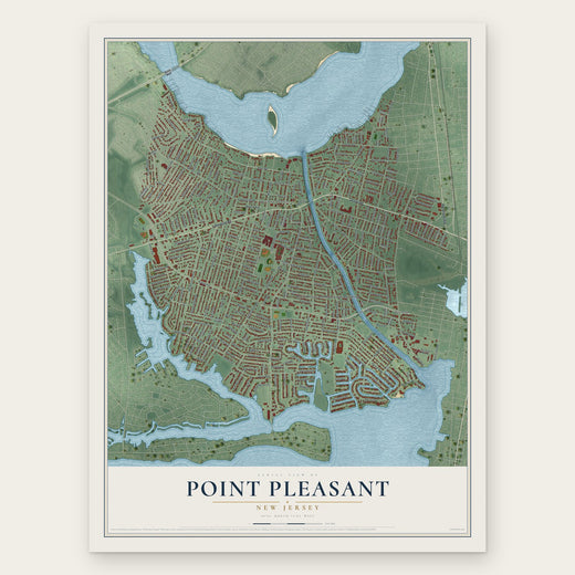 Point Pleasant, New Jersey map print, the full design