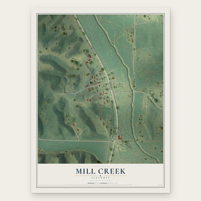 Mill Creek, Illinois map print, the full design